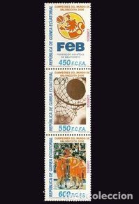Timbres: G. ECUATORIAL. 378/80 CAMPEONATO DE BALONCESTO